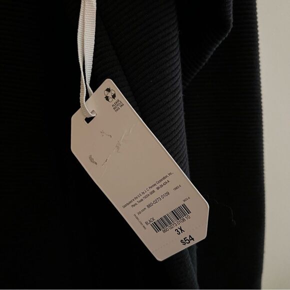 STYLUS 3X NWT🏷 Quarter-zip Black collared sweatshirt soft ribbed texture - Picture 9 of 11